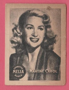 Tarjeta de tabaco Cigarettes Melia Argelia rara estrella de cine de los años 50 - Martine Carol - Imagen 1 de 1