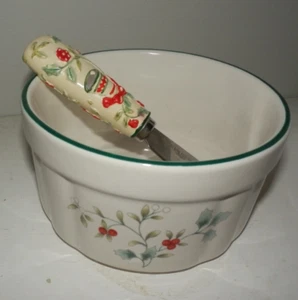 DE COLECCIÓN Pfaltzgraff Navidad Winterberry Dip Juego de Servir Cuenco Esparcidor Juego de 2 piezas - Imagen 1 de 4