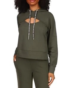 MSRP $110 Michael Kors Cutout Hoodie Green Size Small - Picture 1 of 3