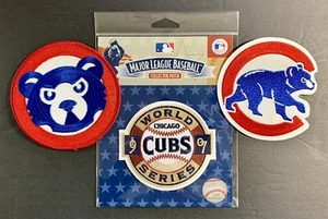 1907 Chicago Cubs World Series + Cubbie + Walking Cub MLB Jersey Patch Combo - Picture 1 of 4