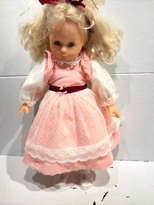 MUÑECA BEBÉ FAMOSA VINTAGE 21" Hecha en España Niña Rubia OJOS AZULES Conjunto Original Foto 1 de 4