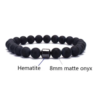 Mattstone UND Hämatit - Naturstein Armband - besonders elegant und edel - Bild 1 von 1