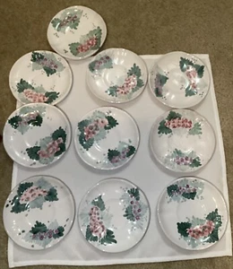 Fortebraccio Ceramiche Italy Saucers Set of 10 and 1 Tea Cup Floral - Picture 1 of 16