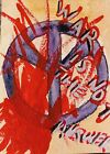 ACEO Original Watercolor Acrylic Modern Art Painting Protest Art War Peace Sign