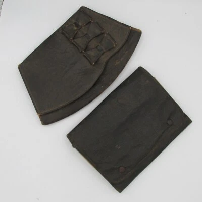 古董维多利亚黑色皮革手拿包和美甲套装 — 第 1/4 张图片