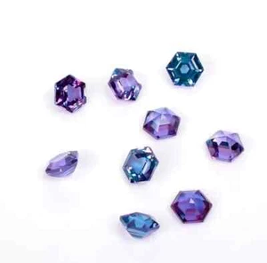 Certified 80 Ct+ Natural Alexandrite Color Change Hexagon Loose Gemstone 8 Pcs - Picture 1 of 7