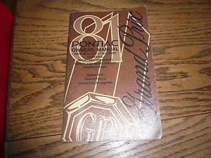 1981 Pontiac Owner's Manual Grand Prix Grand Prix LJ Grand Prix Brougham - Picture 1 of 1