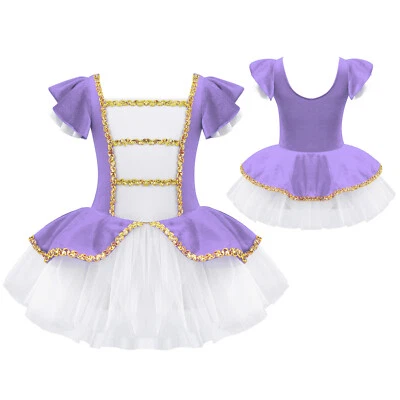 Niños Niñas Princesa Ballet Danza Tutú Vestido Navidad Fiesta Rendimiento Trajes Foto 1 de 4