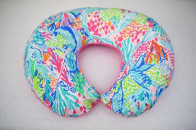 Baby Infant Nursing Feeding Pillow Cover - Elephants Mermaids Pink Pineapples - Image 1 of 4