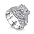 2pcs Proposal Rings Shiny Decorative Women Girls Wedding Engagement Rings Gift