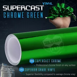 Green Supercast Flex Stretch Mirror Chrome Vinyl Wrap Bubble Free - 60" x 96" In - Bild 1 von 8