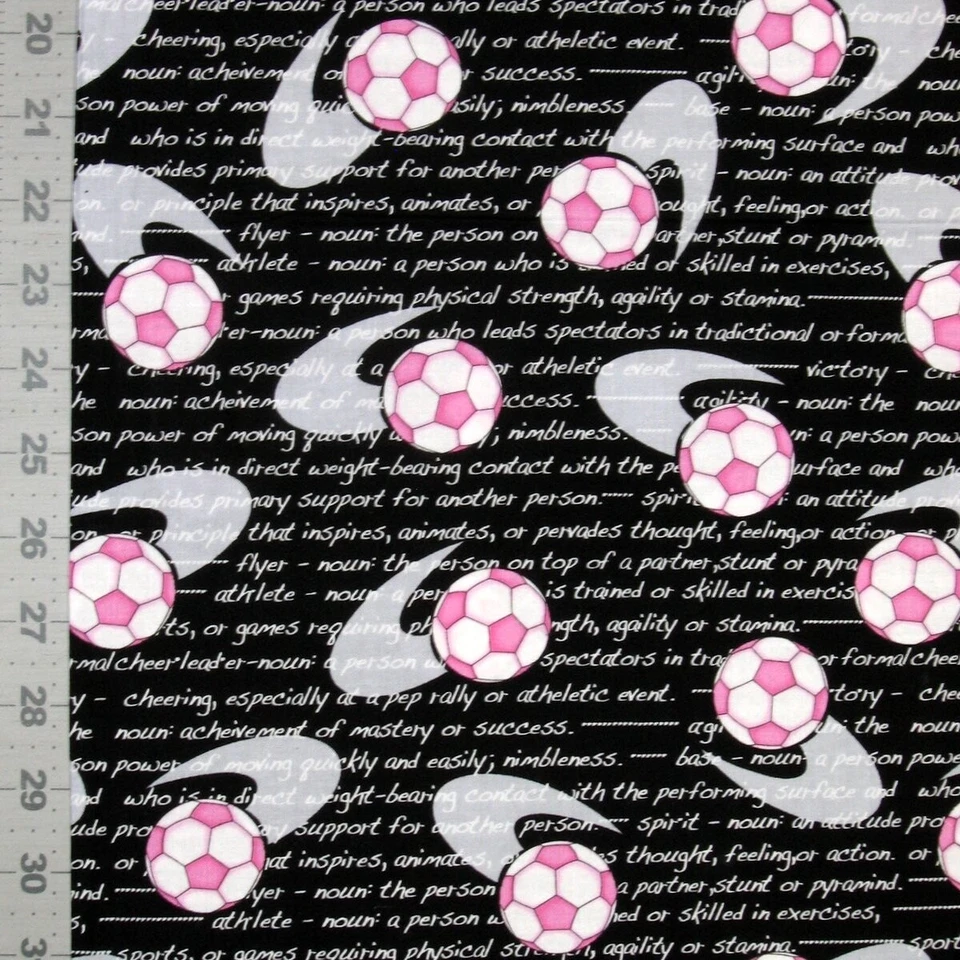 Sports Fabric - All Stars Soccer Words Black - Benartex Kanvas YARD - Image 1 of 1