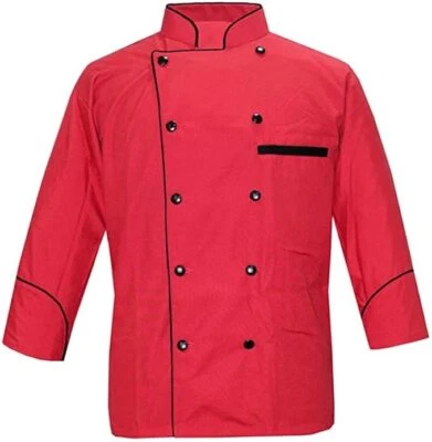 Men's Multi Color Chef Jacket/Light Weight Chef Coat With Contrast Black Piping - Image 1 of 3