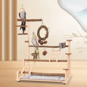 Pet Parrot Playstand Large Bird Playground Exercise Activity Perches Stand for - Picture 1 of 7