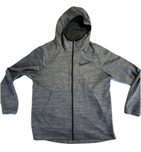 Nike Spotlight Basketball Hoodie Men Large L Gray Full Zip L/S Hooded Sweatshirt - Picture 1 of 8