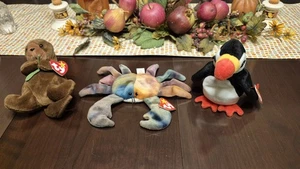 Algen der Otter, Claude die Krabbe, Papageientaucher der Puffer Ty Beanie Babys - Bild 1 von 15