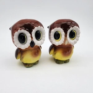 VTG Norcrest Daisy Eye Owl Salt & Pepper Shakers Stoppers Adorable Korea Kitschy - Imagen 1 de 6