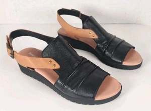 Sandalia Django & Juliette Madis de cuero negro tostado para mujer informal talla 9,5-10 EE. UU. - Imagen 1 de 19