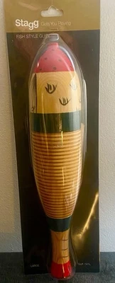 STAGG GUIRO FISH STYLE Percussion Instrument Large GUF-141L Scraper Included - Image 1 of 4