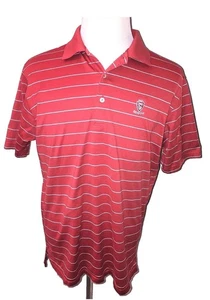 Peter Millar Herren rot weiß gestreift Kurzarm Baumwolle Golf Poloshirt Gr. M - Bild 1 von 7
