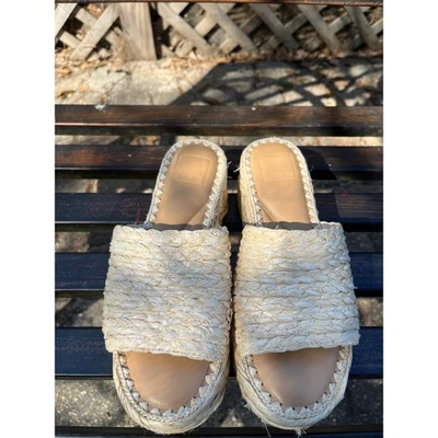 Женские сандалии-эспадрильи на платформе шлепанцы Dolce Vita рафия без шнуровки бежевые - Изображение 1 из 4