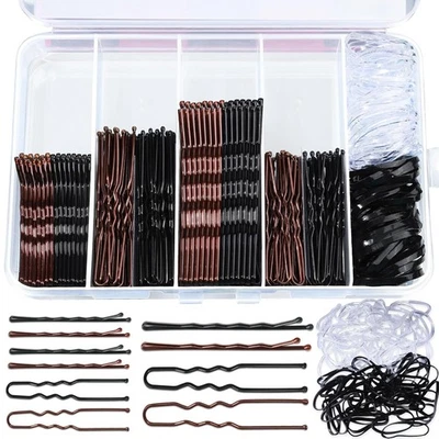 300 Pcs Bobby Pins W/ Hair Pins Hair Bands Kit Rose Gold 2in 2.36in 2.75in Women - Image 1 of 4