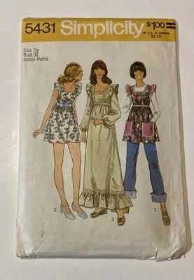 Simplicity Sewing Pattern 5431 Juniors Petite Smock Dress Size 7JP UNCUT - Image 1 of 4