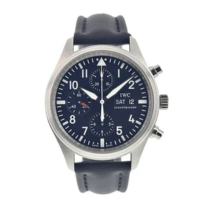 IWC Pilot Chronograph Stainless Steel Black Dial 42mm Automatic Men’s IW371704 - Picture 1 of 10