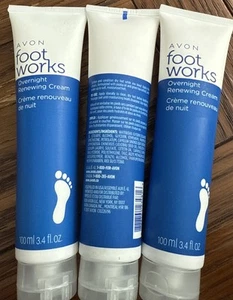 AVON FOOT WORKS OVERNIGHT RENEWING Cream Sealed, Discontinued 3- Tubes - Picture 1 of 1