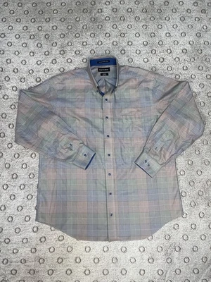 Camisa Paul Fredrick Abotonada Gris Azul Rojo Manga Larga Para Hombre Talla 17-35 Foto 1 de 4