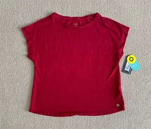 M&S GOODMOVE Lipstick Red Relaxed Fit Workout Top T-Shirt - UK 8 / MED - UNWORN - Picture 1 of 5