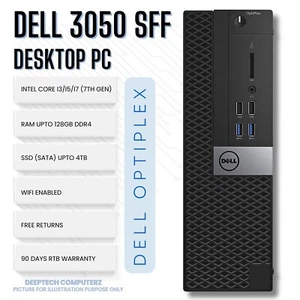 DELL Optiplex 3050 SFF Desktop Core-i7 7th Gen 32GB RAM 1TB SSD Wi-Fi Windows 11 - Picture 1 of 6