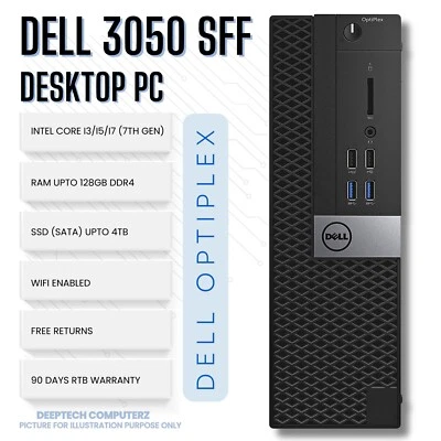 DELL Optiplex 3050 SFF Desktop Core-i7 7th Gen 32GB RAM 1TB SSD Wi-Fi Windows 11 - Image 1 of 4