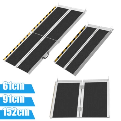 Rollstuhlrampe Auffahrrampe Klappbar Rollatorrampe Rampe Alu Rollatoren Türrampe - Bild 1 von 4