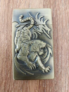 NEW CIGARETTE LIGHTER BRASS VINTAGE Retro Leon printed LIGHTER - Picture 1 of 17