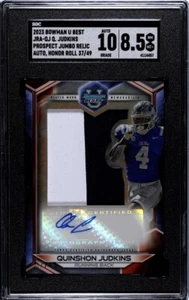 2023 Bowman’s Best U Quinshon Judkins RC GU Maglia Auto Patch #d 37/49 SGC 8,5 - Foto 1 di 2