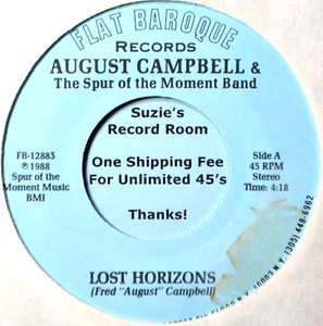 August Campbell Lost Horizons / I-95 - Private Country NM 45 7" Vinyl -Coupons! - Picture 1 of 3