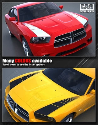 Decals for Dodge Charger 2011-2014 Racing Hood Side Stripes (Choose Color) - Image 1 of 2