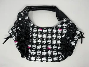 Rare Monster High Shoulder Tote Bag Purse Black Skulls Fashion Teen Accessory - Picture 1 of 4