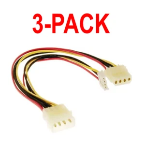 Molex 5.25 Extension + 3.5 4Pin Floppy Drive Power Cable Adapter (3-Pack) - Picture 1 of 1