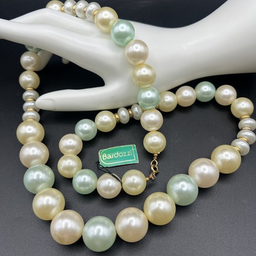 VETEMENTS Collana Vintage Bardozzi Finte Perle Graduate Pastello Perline Etichetta Originale