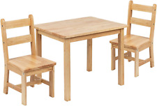 Kyndl Kids Solid Hardwood Table and Chair Set for Playroom, Bedroom, Kitchen - 3