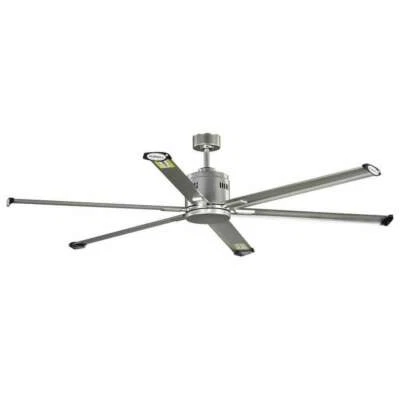 72" Ceiling Fan Wall Control Industrial Dual Mount Indoor Outdoor Nickel - Image 1 of 4