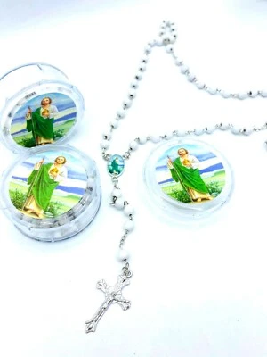 12 BAPTISM COMMUNION FAVORS BAUTIZO San Judas RECUERDOS ROSARIO St Jude - Image 1 of 4
