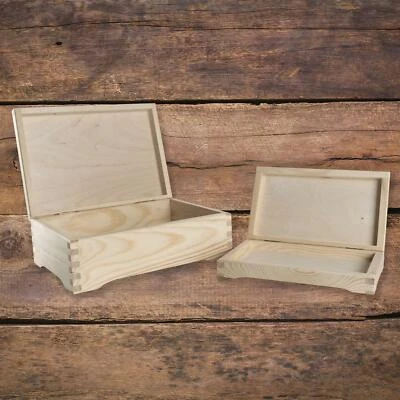 Wooden Souvenir Keepsake Gift Box | Plain Unpainted Pine to Decorate | 2 Sizes - Image 1 of 4