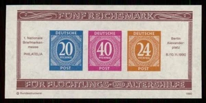 GERMANY EXHIBITION-BLOCK 1990 BERLIN PHILATELIA unperforated MNH m5353 - Picture 1 of 2