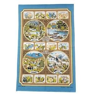 Vintage 1981 Vista The Seasons of Lake District Cotton Tea Towel 31 X 19 - Picture 1 of 4