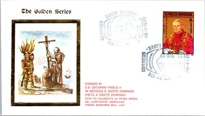 Vatican FDC 1979 - Journey of SS John Paul II - Golden Series Cachet - F30810 - Image 1 of 2