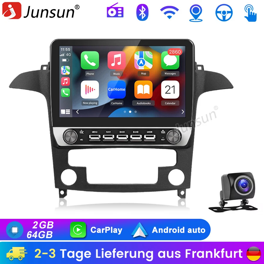 Carplay Android 14 Autoradio GPS Navi WIFI BT KAM 64G Für Ford S-Max 2007-2015 - Bild 1 von 4