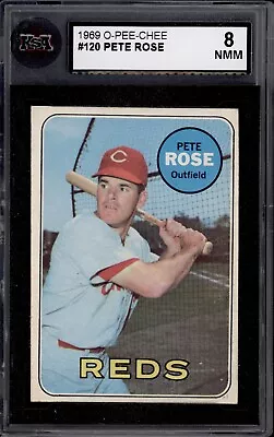 1969 OPC #120 PETE ROSE BASEBALL KSA 8 QUASE PERFEITO ESTADO - ESTADO PERFEITO - Imagem 1 de 2
